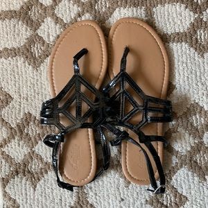 Black summer sandals